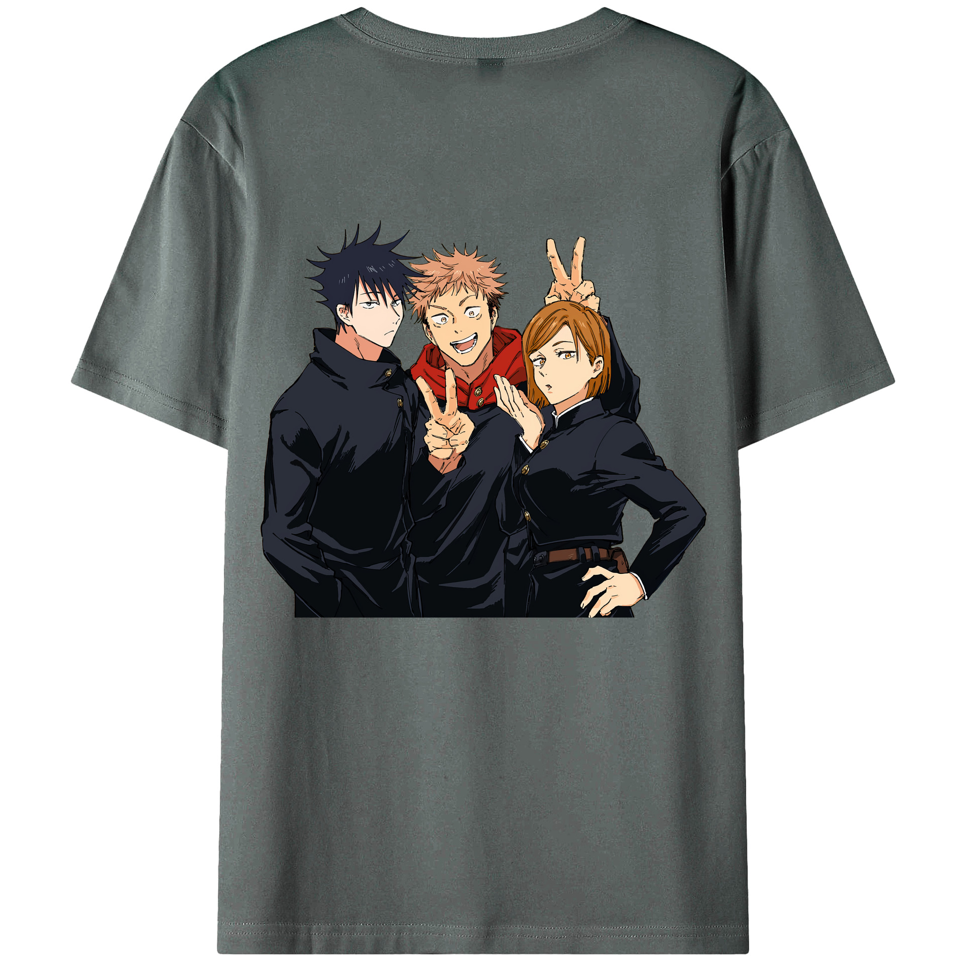 （画像用） 呪術廻戦 Jujutsu Kaisen 綿100％ メンズ半袖Tシャツ（バックプリント） 通気性